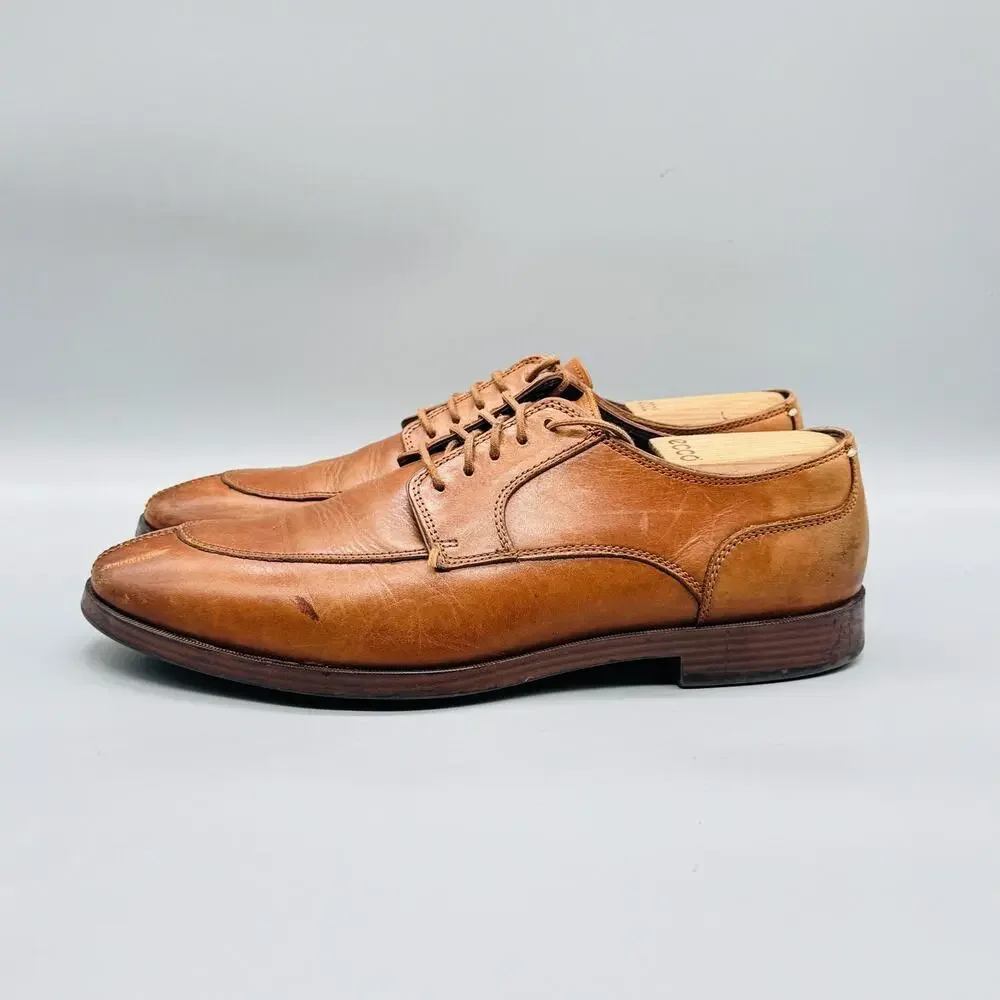 Cole Haan Shoes Mens 10 Brown Leather Derby Oxford Dress Apron Split Toe Casual